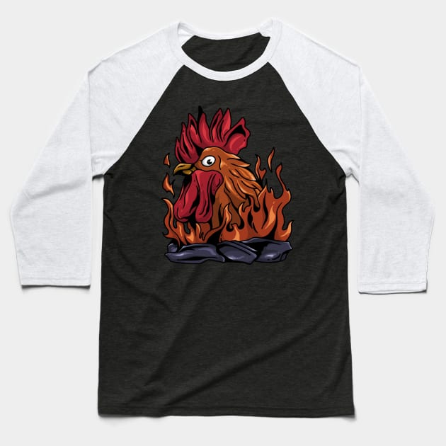 Chicken burn Baseball T-Shirt by 995dsgn